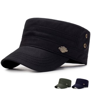 Flat top hat spring outdoor travel hat men military men cap