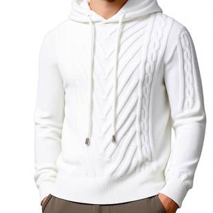 秋冬户外套头毛衣卫衣Men 连帽针织衫 2025欧美男士 长袖