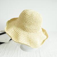 Summer Ladies Sun Beach Straw Hat Floppy Foldable Wide Brim thumbnail 2