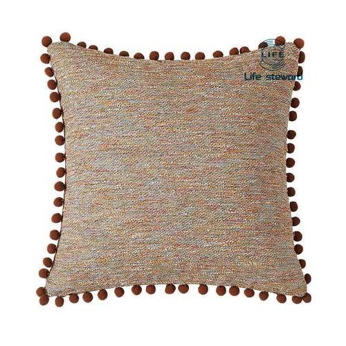 莫奈风编织配色球边沙发装饰抱枕靠枕靠垫套cushion cover pillow