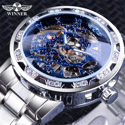 男镂空钻手动机械手表 Men's steel band watch mechanical watch