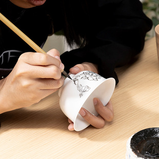 陶瓷勾线笔釉上彩绘新彩洋彩粉彩毛笔料半兔毫描线打箍写字勾线笔