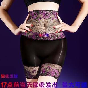 蕾丝超薄马油5D透明丝袜内衣油亮丝滑大码女性感高腰深裆平角内裤