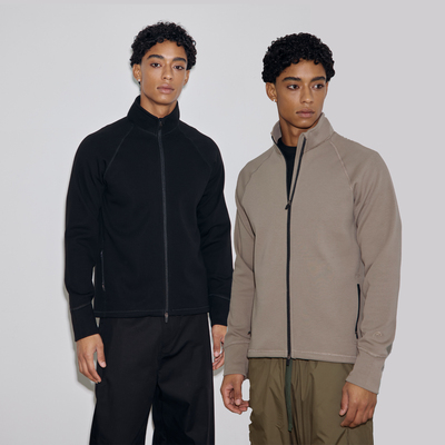 AaNn 细格骨架抓绒立领户外保暖层合身外套