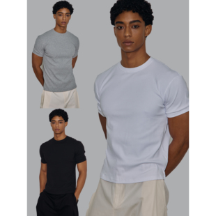 休闲健身 螺纹宽肩窄腰软弹质感T恤短袖 二代日常款 修身