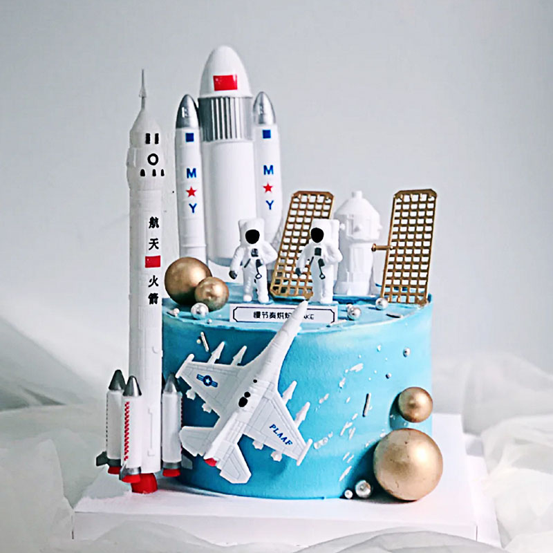 火箭星球飞船航空模型蛋糕装饰