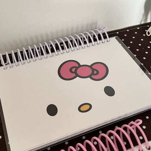 肆林/可爱HelloKitty线圈亚克力A5/A6离型本加厚胶带收纳本笔记本