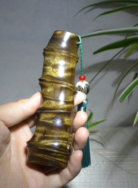 四面满花纹金丝楠木节节高升文玩