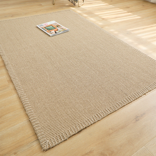 菲尔家天然剑麻地毯环保手工麻线边现代简约客厅茶几书房地垫定制