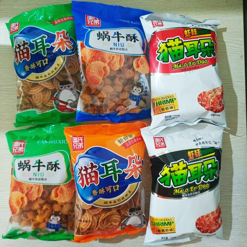 潘氏兄弟猫耳朵 蜗牛酥108克8090怀旧儿时办公室休闲膨化零食