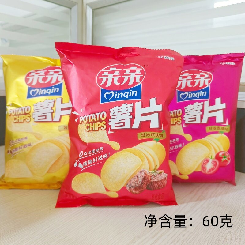 亲亲薯片鲜浓番茄味 署香原味 滋滋烧烤味膨化休闲零食薄脆好滋味