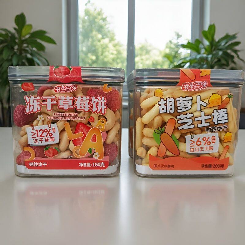 书生百味胡萝卜芝士棒冻干草莓饼网红零食小吃休闲解馋小方盒点心