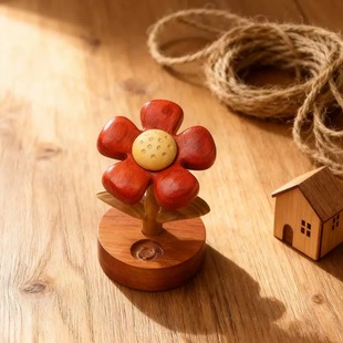 红花梨有钱花可爱治愈桌面摆件车载送朋友闺蜜小礼物