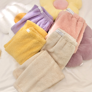 孕妇睡裤a类珊瑚绒秋冬季加绒加厚保暖孕期不勒肚子孕晚期家居裤