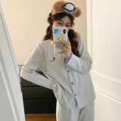 带胸垫月子服3月份产后四季 纯棉全棉吸汗孕产妇哺乳妇睡衣春秋4 款