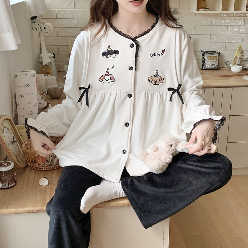 海岛绒月子服冬厚款12月份