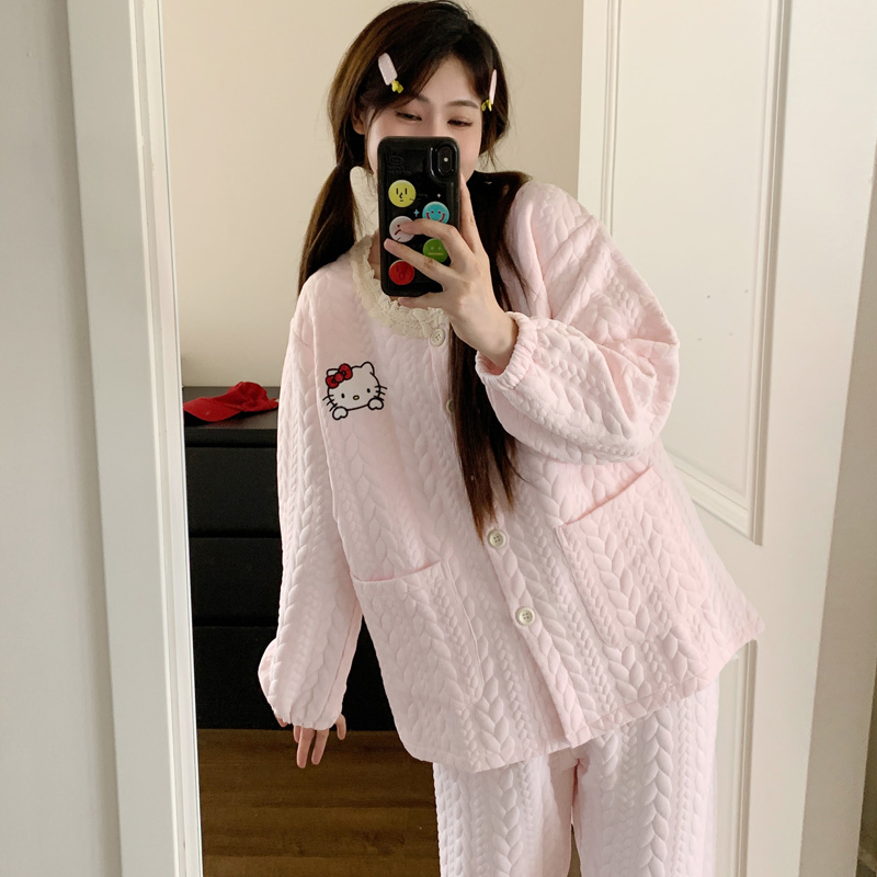 空气棉月子服冬厚款11月份十纯棉加厚产后孕妇睡衣秋冬季产妇哺乳