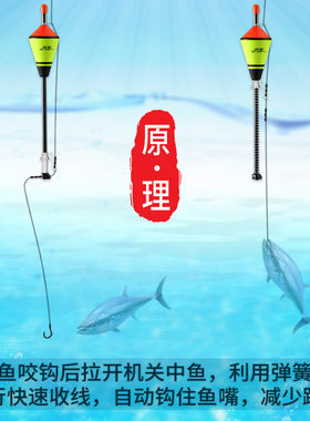 海御钓鱼自动钓鱼浮漂绑好鱼钩全套渔具装备鱼具钓鱼用品大全鱼漂
