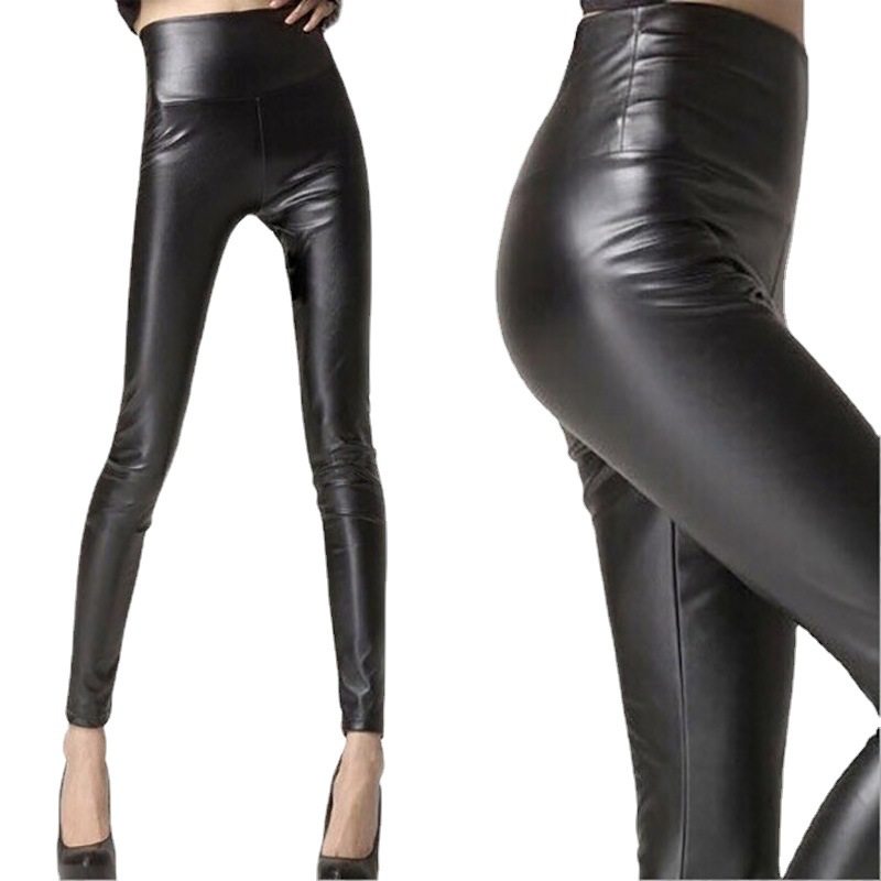 女士PU皮加长加绒加厚保暖高腰皮裤女紧身哑光仿皮长裤打底裤爆款