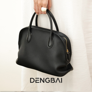 登白DENGBAI 2025新款头层牛皮真皮通勤手提女包手提包