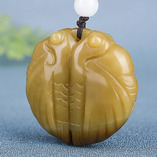 天然新疆和田玉糖料玉蝉手把件腰缠万贯玉知了把玩件且末糖玉挂件