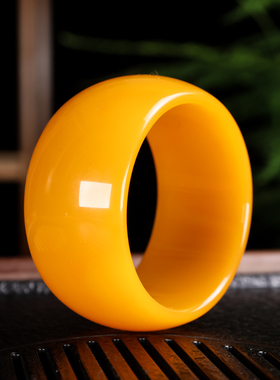 和田玉黄玉加宽加厚玉石手镯