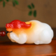 天然和田玉籽料精雕玉牛手把件新疆玉器生肖牛平安挂件把玩件