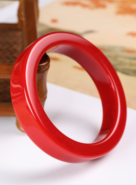 天然和田玉红玉手镯女款