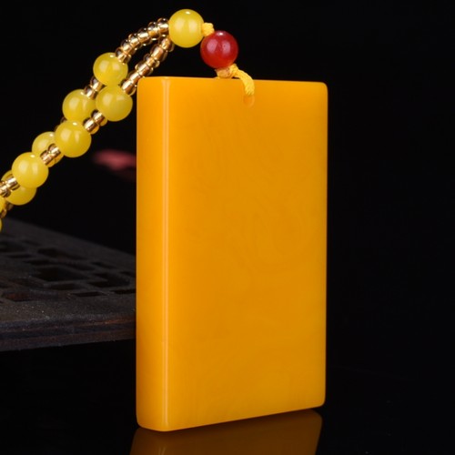 新疆和田玉籽料吊坠黄玉平安牌