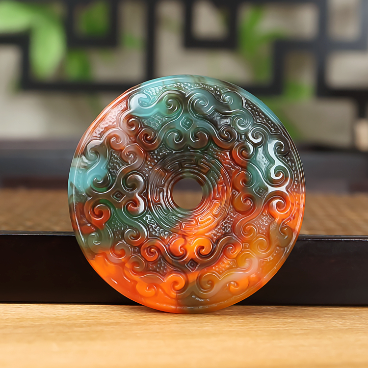 天然新疆和田玉平安扣吊坠