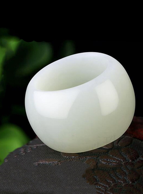 天然新疆和田玉白玉扳指戒指男款玉戒指大拇指指环指环玉石扳指