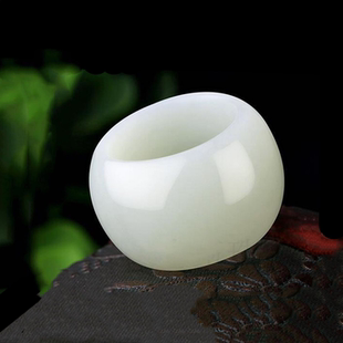 天然新疆和田玉白玉扳指戒指男款玉戒指大拇指指环指环玉石扳指