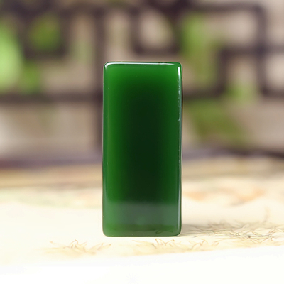 天然新疆和田玉碧玉印章玉料