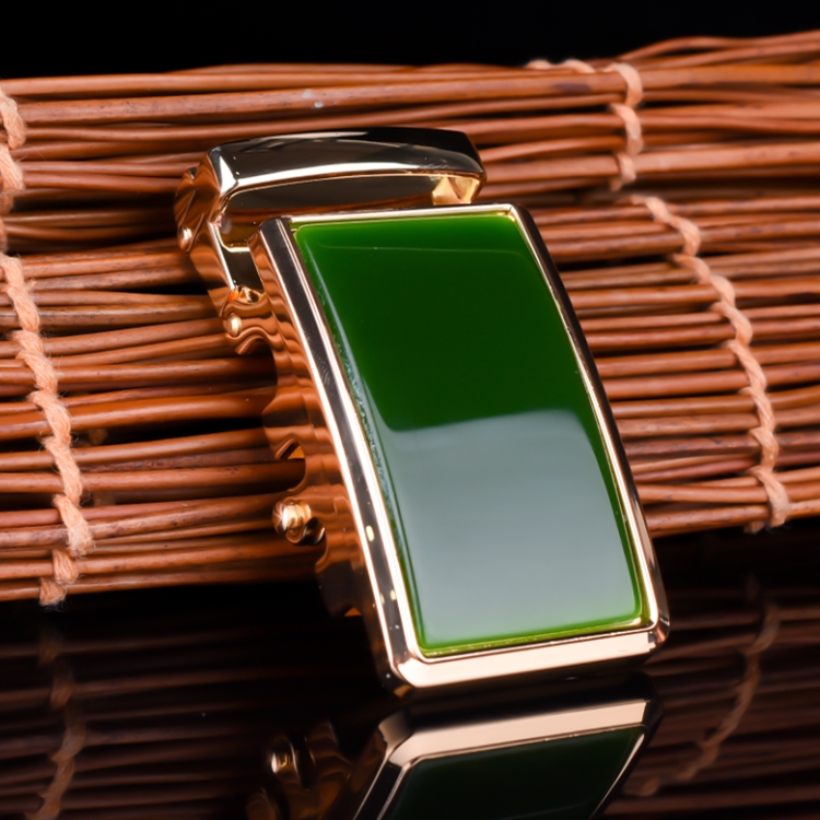 天然新疆和田玉碧玉皮带扣腰扣菠菜绿碧玉镶嵌腰配男款皮带扣