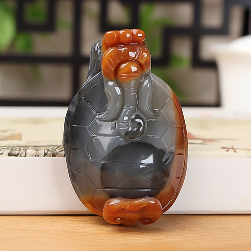 天然正品黄龙玉龙龟手把件