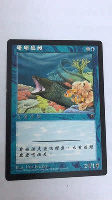 万智牌 珊瑚礁鳗 博图 蓝色 简中 实拍 上海文波在宝山红林路538
