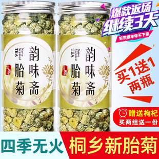 买一送一 精选新花 头采正宗胎菊王桐乡杭白菊贡菊花茶罐装 菊花茶