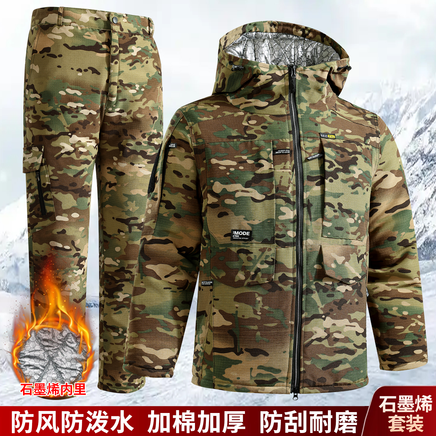 热反射石墨烯棉衣冬季加厚劳保棉袄男士冷库防寒服保暖棉服工作服