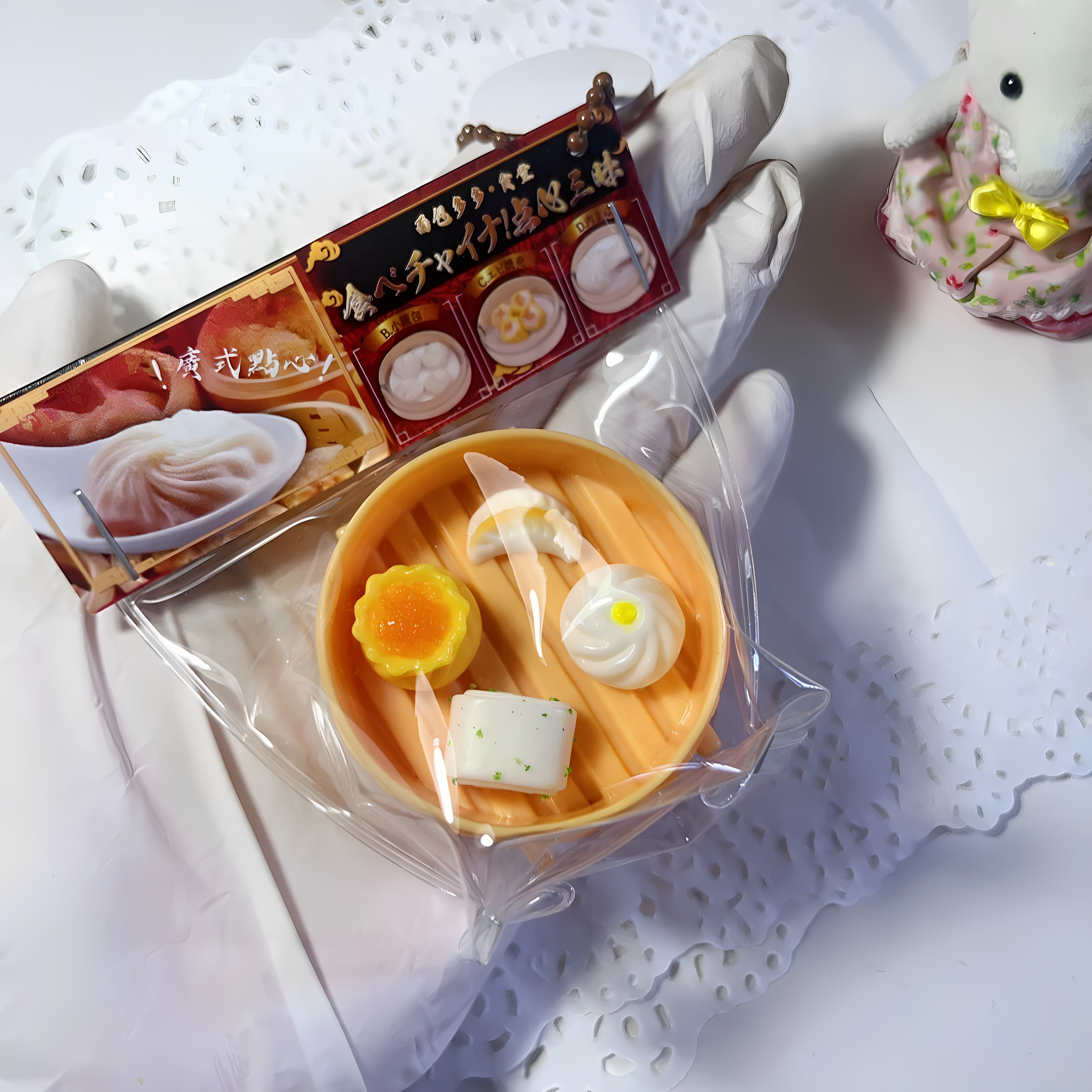 广式早茶点心煎饺馒头小鼻嘎捏捏乐食品级硅胶手工挂件迷你