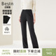 百斯盾官方女士西裤 秋冬通勤易搭后腰松紧设计遮肉显瘦微喇裤