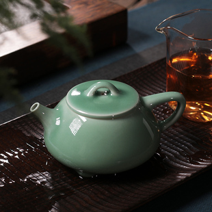 张海平青瓷石瓢壶功夫茶壶纯全手工陶瓷泡茶单壶景舟高档精品茶具