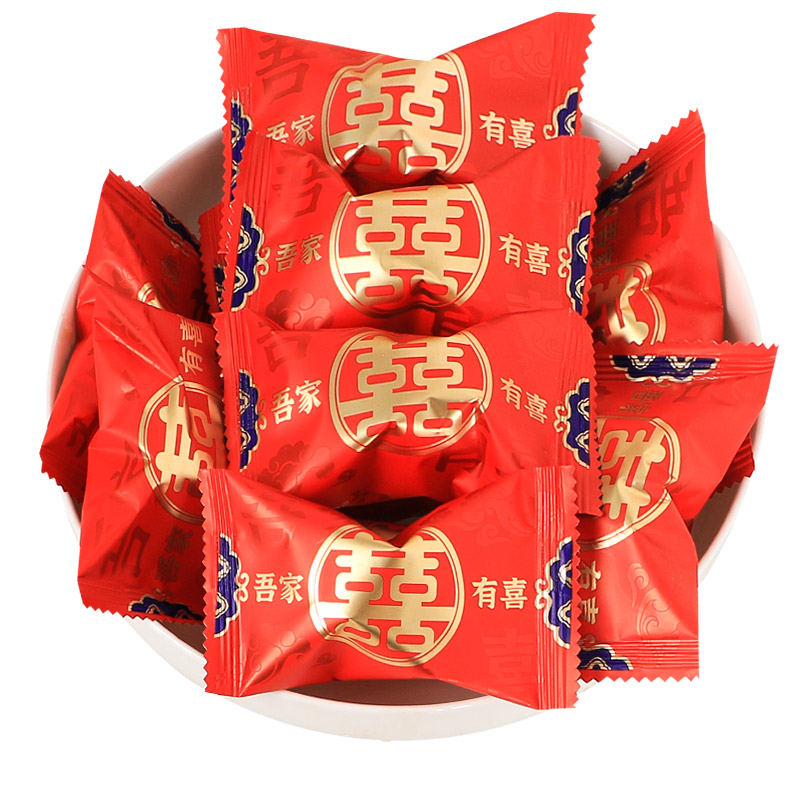 汇福园燕麦片巧克力500g装 结婚喜糖散装批发糖果小零食代可可脂