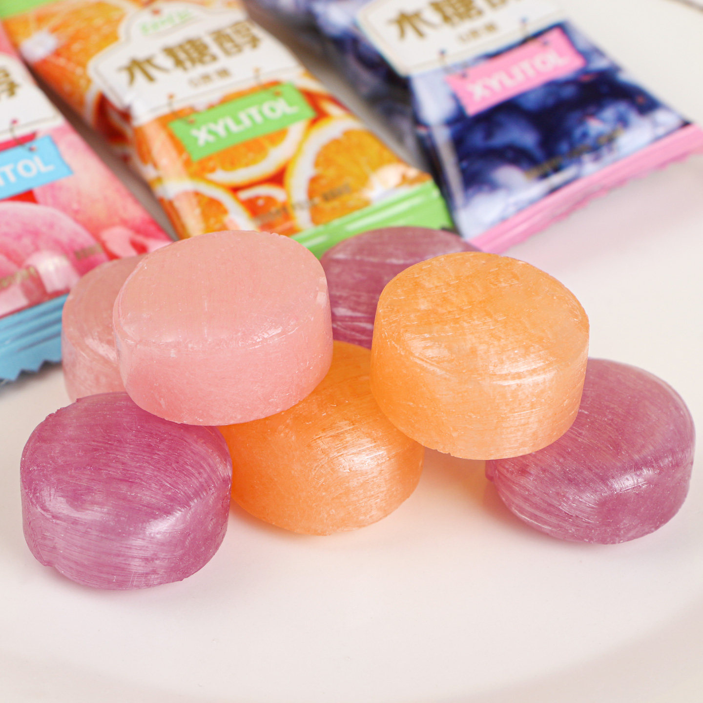 汇福园木糖醇混合果味硬糖500g蓝莓味招待小零食休闲年货