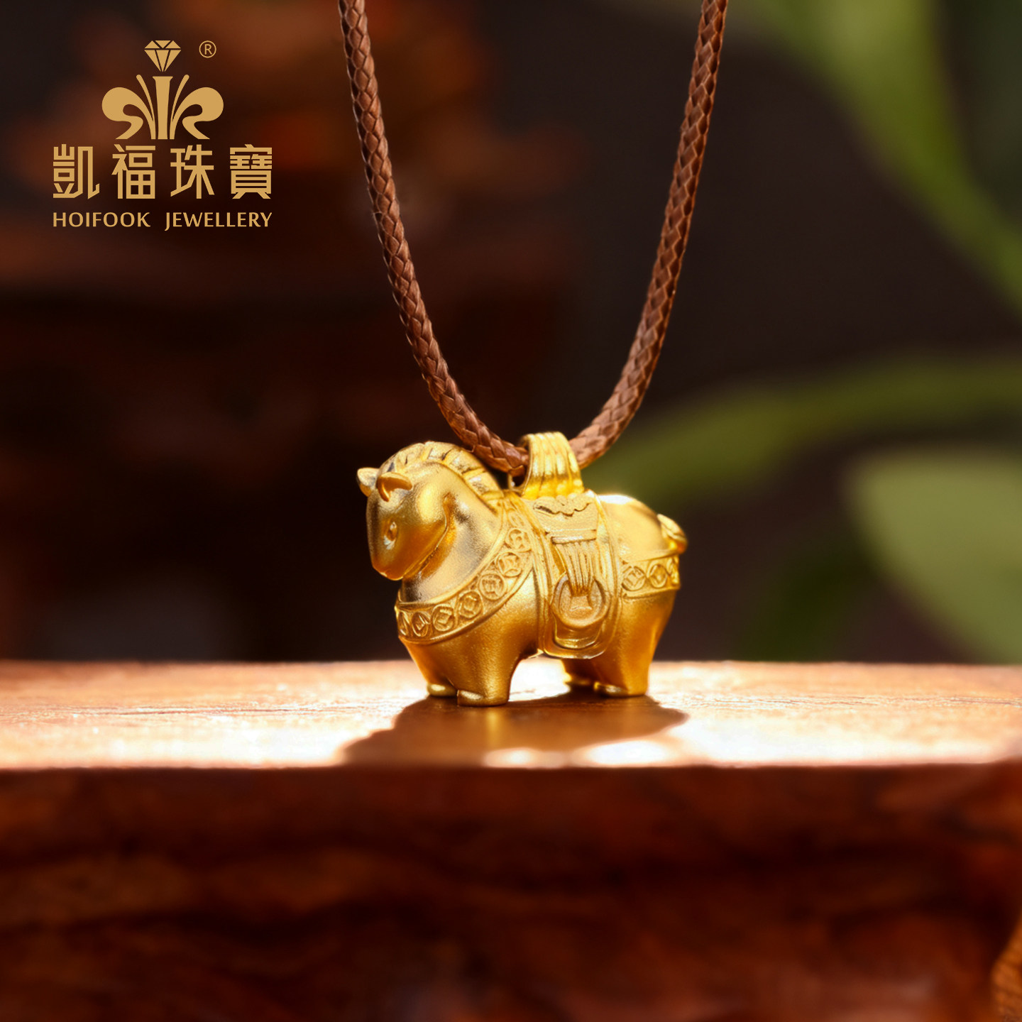 凯福黄金唐马足金999生肖马吊坠