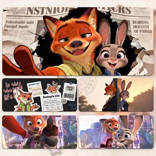 疯狂动物城鼠标垫超大卡通动画宿舍电脑桌工位办公桌防滑可定制