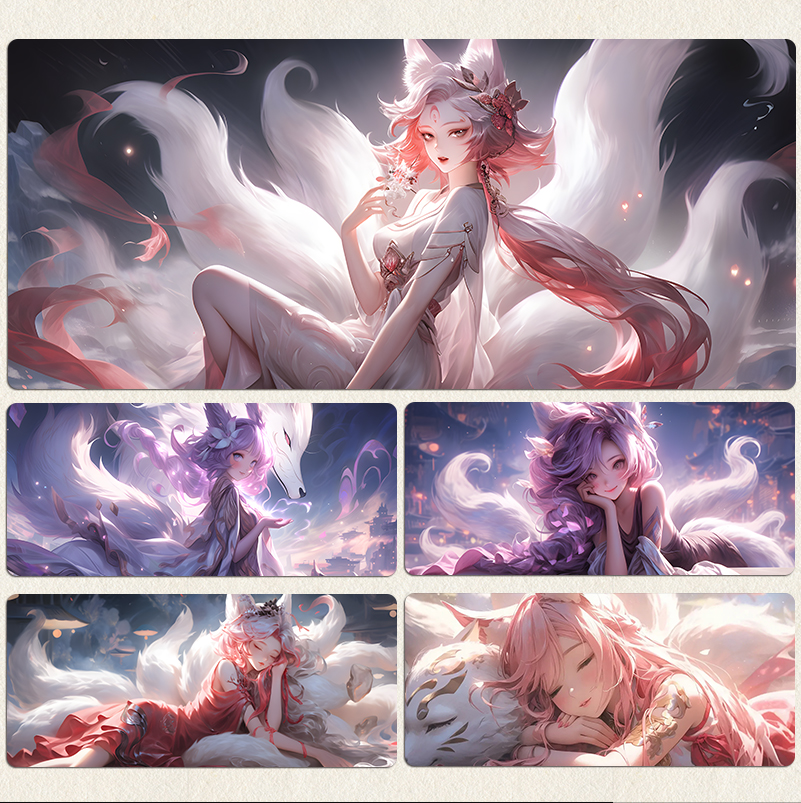 阿狸鼠标垫超大号英雄联盟男生电竞游戏lol美女电脑键盘书桌垫子