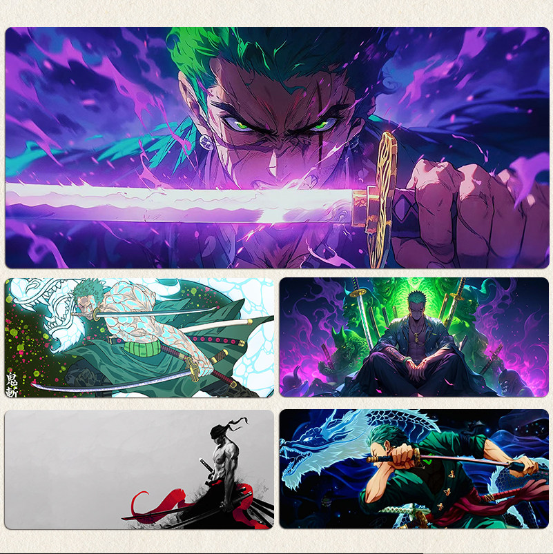 索隆鼠标垫超大号海贼王男生电竞游戏动漫二次元电脑键盘书桌垫子