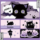 黑色猫咪鼠标垫超大可爱女生卡通创意定制电脑键盘垫办公桌垫大号