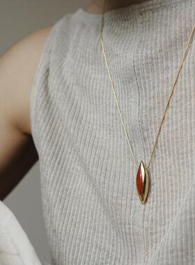 多野纯银蛇骨链女宝石项链