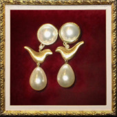 飞鸟集 黄打屁原创设计小众仙甜复古夸张和平鸟百搭925银耳钉耳夹